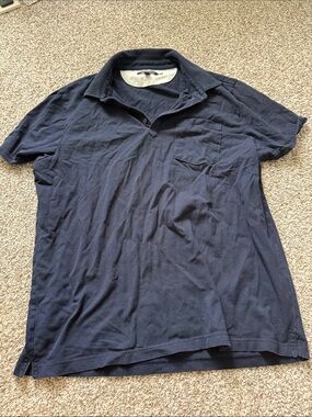 Banana Republic Navy Blue Men's Polo with Chest Pocket